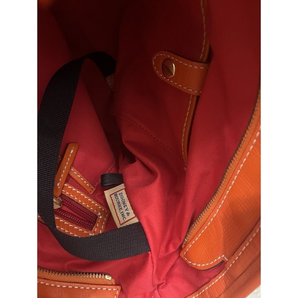 Dooney Bourke Russel Orange Embossed Logo Retro GRAFICA Graffiti Large - Picture 15 of 16